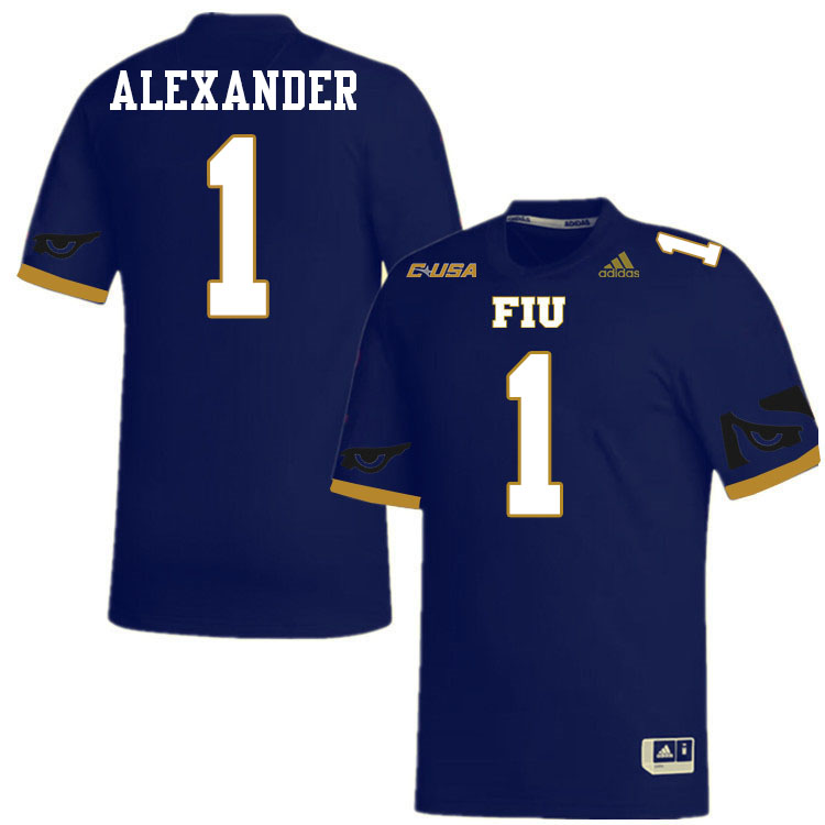#1 Maurice Alexander FIU Jersey,Florida International University Panthers Football Jersey-Navy #1 Maurice Alexander FIU Jersey,Florida International University Panthers Football Jersey-Navy